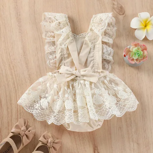 Miniatura 3 de IDOPIP Conjunto de ropa de 1er cumpleaños para niñas con estampado floral, estilo bohemio, con encaje, tutú y diadema de princesa