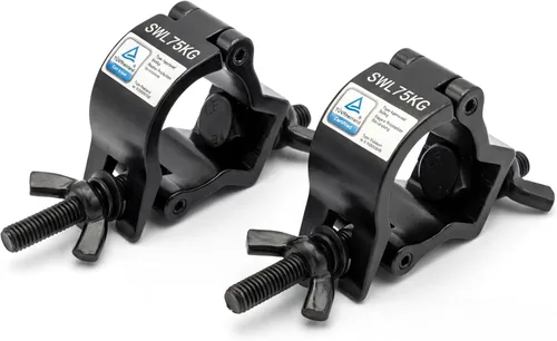 Miniatura 11 de Abrazaderas giratorias dobles de alta resistencia, abrazadera de poste de aluminio negro y montaje de luz de abrazadera, gancho de 110 libras