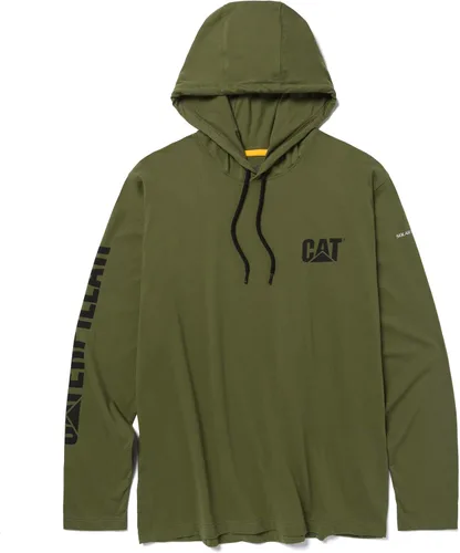 Miniatura 44 de Caterpillar Camisas largas con capucha para hombre con protección UPF 50, control de humedad y logotipo de gato en la manga