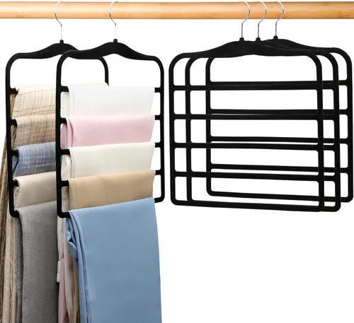 Miniatura 11 de Perchas para pantalones que ahorran espacio, organización y almacenamiento para dormitorios, artículos esenciales para estudiantes universitarios