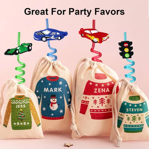 Miniatura 6 de 24 popotes reutilizables para decoración de fiesta de cumpleaños, suministros para fiestas de cumpleaños, marcadores de bebidas con 2 cepillos