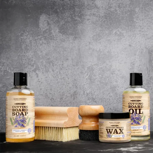 Miniatura 9 de CLARK'S Cera para tabla de cortar, mantequilla de madera 2 en 1 y aceite mineral de grado alimenticio con cera de abejas, acondicionador de bloque