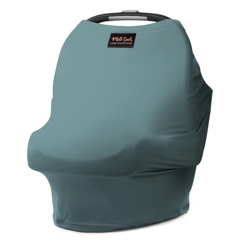 Milk Snob Original 5-en-1 Cubierta Luxe en Jade - Privacidad añadida para la lactancia, Asiento de coche para bebé, Portabebés, Carriola, Silla