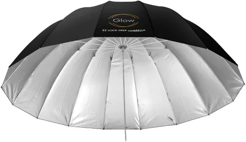 Miniatura 3 de Glow Easy Lock - Paraguas grande de fibra de vidrio de color plateado profundo (51 pulgadas)
