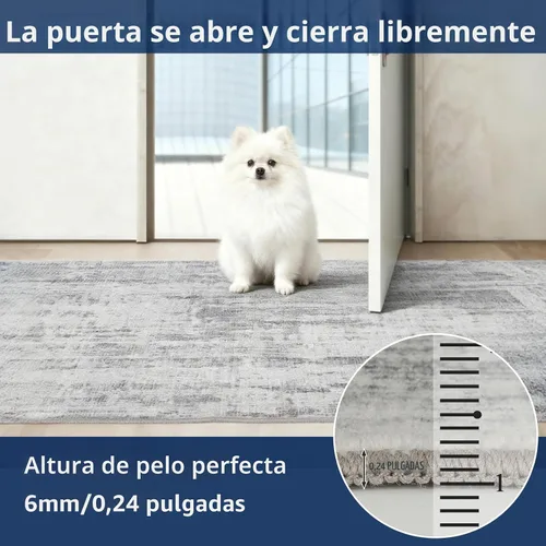 Miniatura 5 de Alfombras para pasillos antideslizantes 2x8, alfombra de pasillo moderna lavable para entrada, alfombra de piso suave resistente a manchas para Gris