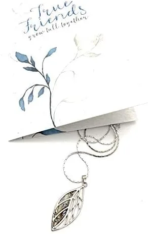 Miniatura 5 de Smiling Wisdom - Tarjeta de felicitación de amistad para mujeres y collar de hoja - True Friends Grow Together - A Reason Season Lifetime Friend