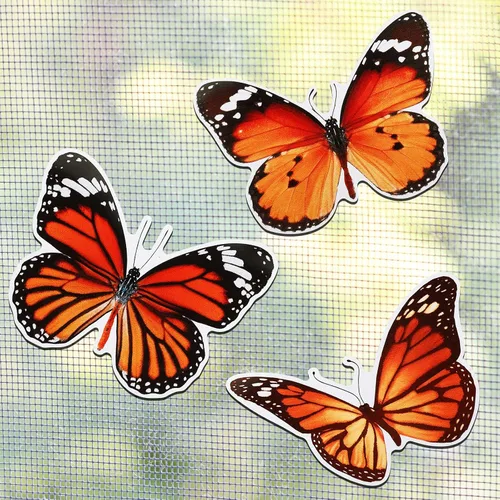 6 imanes de mariposa para puerta, imanes flexibles de doble cara, protectores decorativos para puertas corredizas que evitan que personas y mascotas