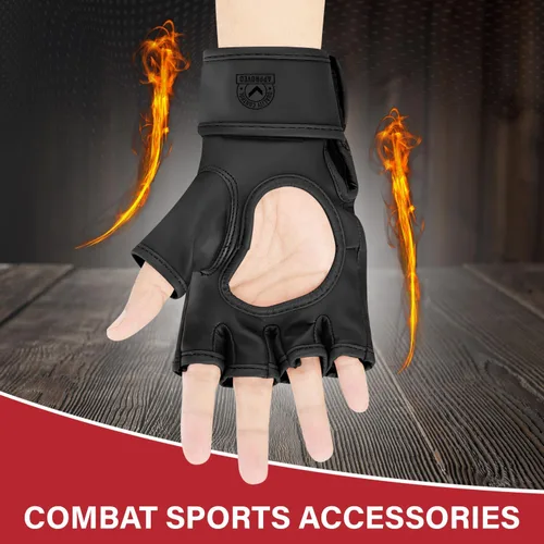 Miniatura 9 de BEAST RAGE Guantes de artes marciales para hombres y mujeres, guantes de artes marciales para combate, palma ventilada, cuero vegano, lucha