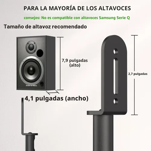 Miniatura 3 de USX MOUNT Soportes universales para altavoces, altura ajustable que se extienden de 30.0 a 39.1 pulgadas para altavoces satelitales y altavoces