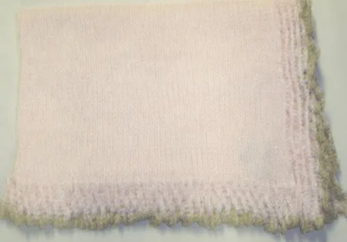 BK7, de punto en mano máquina de tejer acabado a mano ganchillo rosa de bebé chenilla chenilla beige 32 inches por 46 inches grande manta