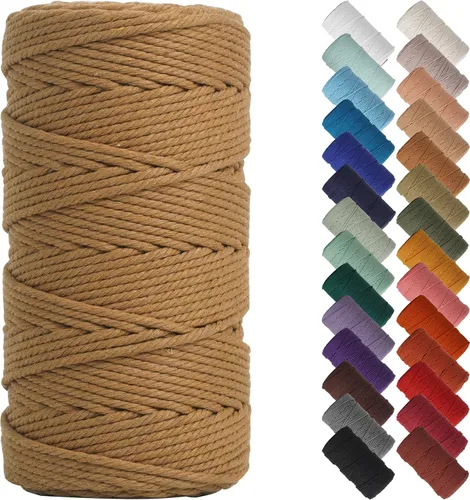 Miniatura 44 de NOANTA - Cuerda de macramé color beige natural, 1/8 pulgadas (3 mm) x 109 yardas (100 metros), cuerda de algodón colorido para colgar en la pared