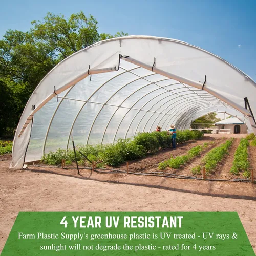 Miniatura 3 de Farm Plastic Supply - Lámina de plástico transparente para invernaderos - 6 mil - (24 x 25 pies) - Película de polietileno resistente a los rayos