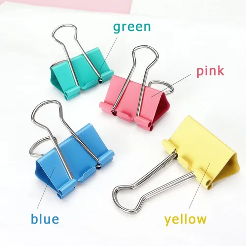Miniatura 3 de ZZTX Clips para carpetas de papel, tamaño mediano, colores surtidos, 1.3 pulgadas, 24 piezas