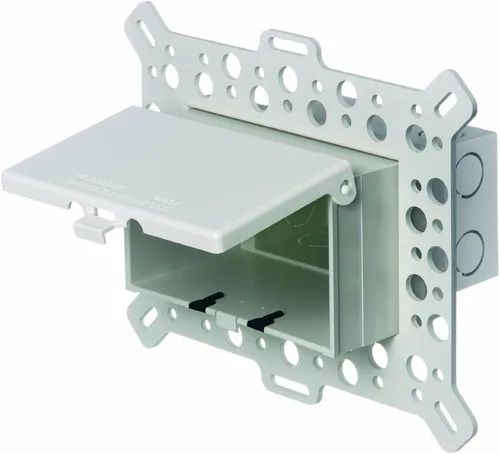 Miniatura 3 de Cubierta de caja eléctrica Arlington modelo DBVMA1C-1, impermeable, transparente y vertical con borde ajustable de 1/4 de pulgada a 2 y 1/2