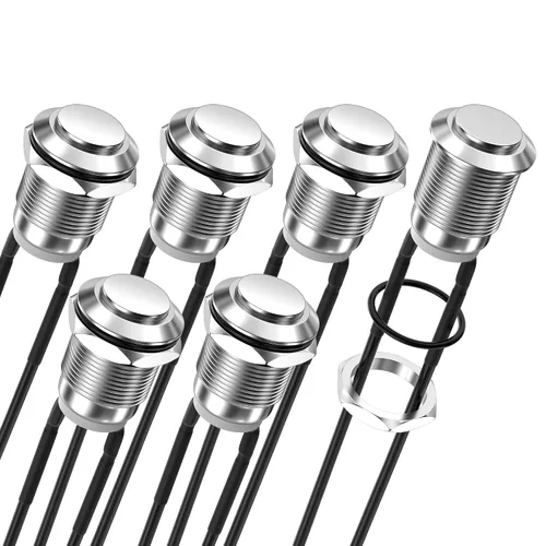 Miniatura 8 de DaierTek - Interruptor de botón de encendido y apagado, 0.472 in CC, 4 pines, 12 V, impermeable, interruptor de metal con arnés de cableado y luz
