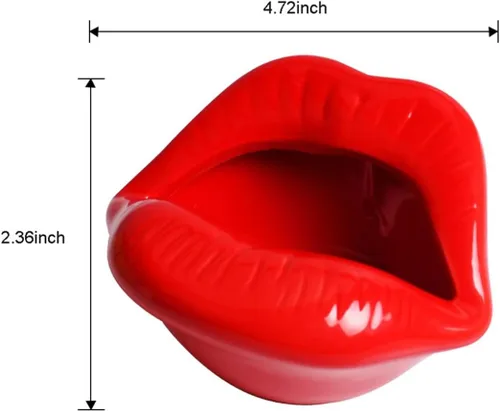 Miniatura 3 de Queenbox Ceniceros de cigarrillos de cerámica creativos con estilo de labios decoraciones caseras de moda
