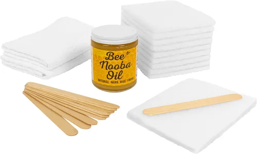 Bumblechutes Bee'Nooba - Kit de iniciación de aceite, cera de abejas para madera, manteca de madera natural de capa superior dura, sellado