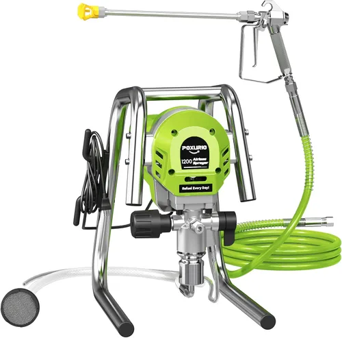 Pulverizador de pintura sin aire de 1200 W, pistola pulverizadora de pintura de alta eficiencia de 3300 PSI, sin adelgazamiento, con varilla de