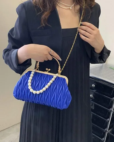 Miniatura 6 de Solyinne Bolso de mano para mujer, bolso de noche con perlas, sobre para noche, novia, boda, fiesta, club, bolsos cruzados
