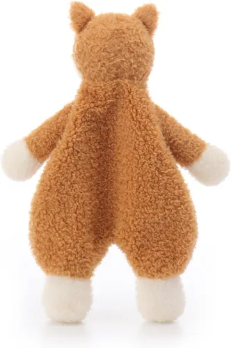 Miniatura 7 de Apricot Lamb Manta de seguridad de animales de peluche, diseño de zorro amarillo, manta de personaje para guardería, felpa de lujo para acurrucarse