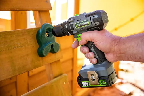 Miniatura 2 de Genesis 20V 1/2" Taladro inalámbrico con batería y cargador, portabrocas metálico con trinquete, 450 pulgadas-libras, batería y cargador de 2.0Ah