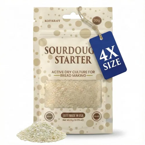 Miniatura 10 de Cultivo básico de masa madre - Levadura seca silvestre deshidratada para hornear pan artesanal casero - Orgánico, sin OMG, fresco, duradero y apto