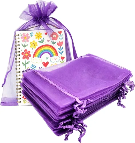 Miniatura 43 de Bolsas de regalo de organza de 5 x 7 pulgadas con cordón para joyas, dulces, flores de lavanda secas, 100 bolsitas rojas, bolsa de malla de tela