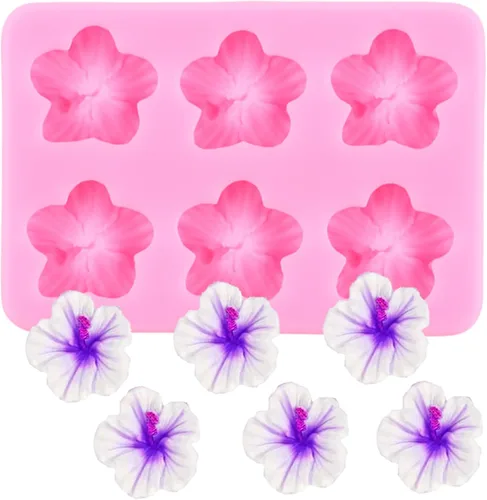 Moldes para fondant de flores de hibisco, moldes de silicona para decoración de tartas, decoración de cupcakes, pasta de goma de caramelo de