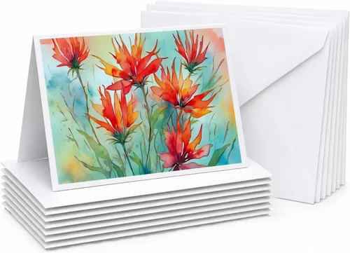 Miniatura 42 de Caroline's Treasures DAC1709GCA7P - Tarjetas de felicitación y sobres de arándanos de Texas en acuarela, paquete de 8 tarjetas en blanco con sobres