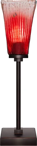 Miniatura 3 de Toltec Lighting Luna Accent - Lámpara de mesa, acabado de granito oscuro, cristal cuadrado de burbujas ahumadas de 3.5 pulgadas