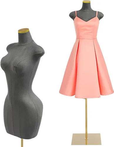 Miniatura 8 de Torso de maniquí femenino de talla grande con soporte, ajustable de 59 a 83 pulgadas, maniquí de cuerpo completo para tienda de ropa, tienda