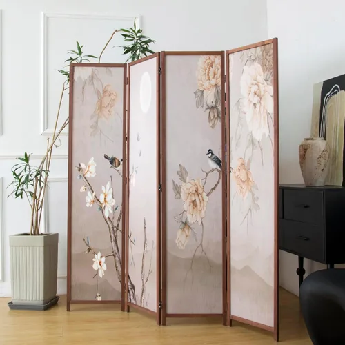 Miniatura 3 de divisor de habitación de 4 paneles plegable, pantalla de privacidad de 1.7 m de alto con doble cara, divisor de paneles con oscurecimiento