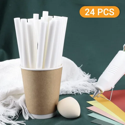 Miniatura 4 de Manarty - 24 barras de pegamento caliente blancas de tamaño completo, 24 unidades de 0.43 pulgadas de diámetro x 8 pulgadas de largo para Blanco