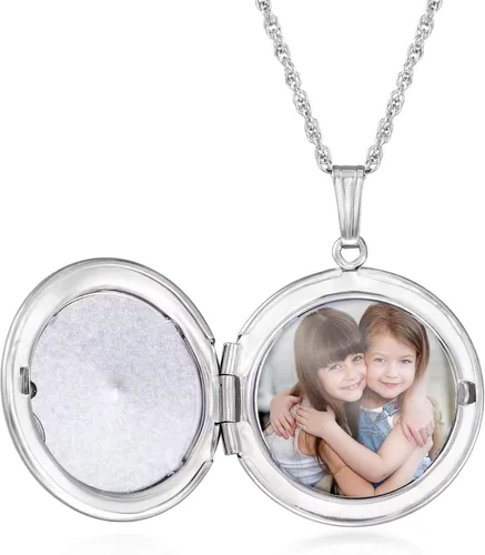 Miniatura 3 de Ross-Simons Collar con medallón de brújula de plata de ley con acento de zafiro, Gema, Zafiro