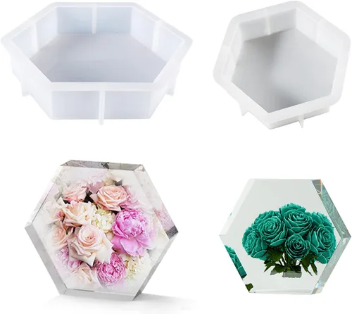 Miniatura 9 de Cayway Moldes de silicona con forma de corazón grande para flores, fundición de resina, boda de bricolaje, decoración del hogar