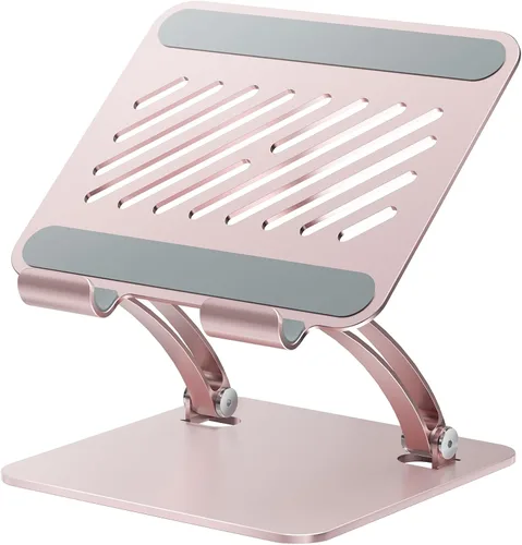 tounee Soporte para tableta, soporte de escritorio de aluminio ajustable de doble barra, compatible con iPad de 4.7 a 16.9 pulgadas, tabletas de Oro