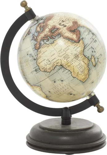 Miniatura 8 de Deco 79 Globo de madera de mango, 6 x 5 x 9 pulgadas, negro