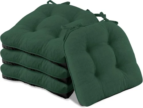Miniatura 18 de Basic Beyond Paquete de 4 cojines para sillas de comedor, cojines para sillas de comedor con lazos y respaldo antideslizante, 15.5 x 15.5 pulgadas