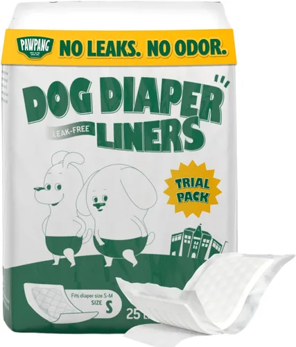 Miniatura 14 de PAWPANG Forros desechables para pañales para perros machos y hembras, 100 unidades, 5 opciones de tamaño, insertos de pañales para perros que se