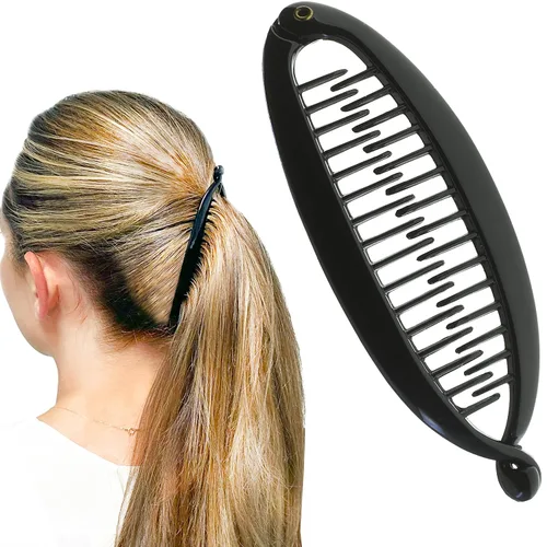 Miniatura 21 de Camila Paris CP3133 - Peine de pelo con clip de plátano francés de 4.5 pulgadas, para niñas, estilo clásico, flexible, para cola de caballo Beige