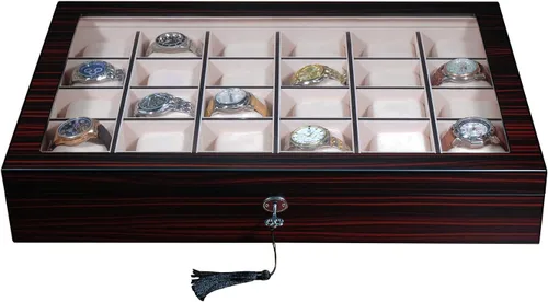 Miniatura 6 de TimelyBuys Caja organizadora de 30 piezas de madera de ébano para colgar en la pared, caja organizadora de almacenamiento y soporte para regalo