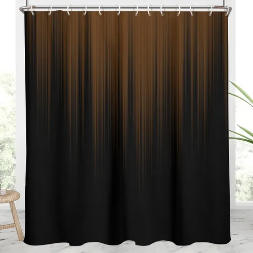 Miniatura 37 de AAtter - Cortina de ducha negra y gris con arte abstracto ombre gótico gótico estético para hombres, extra larga XL grande, de tela para decoración