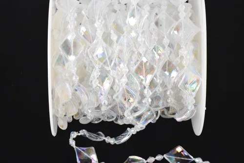Miniatura 12 de KAOYOO - Cadena de cuentas de cristal transparente de 10 m para bricolaje, decoración de boda y fiesta (colorida)