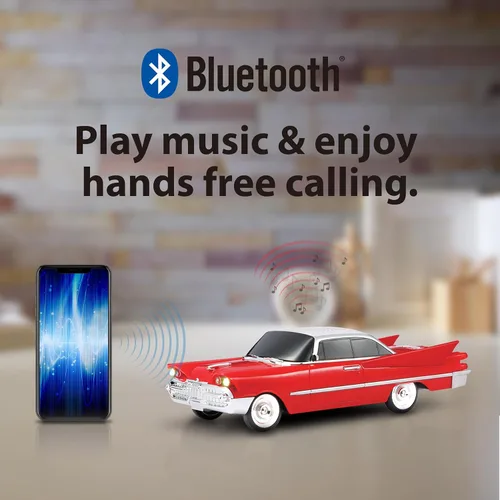 Miniatura 2 de QFX Altavoz Bluetooth 1959 Retro Clásico de Coche, Altavoces Duales de 2 Pulgadas, Enlace Manos Libres, Micrófono Integrado, Radio FM y Luces LED