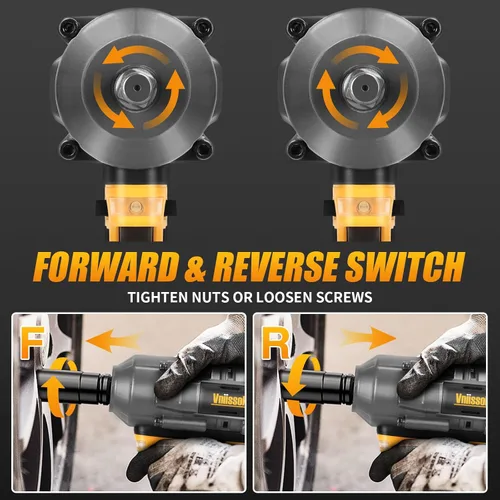 Miniatura 4 de Llave de impacto inalámbrica de 1/2 pulgada para batería Dewalt de 20 V, destornillador de impacto 1000/1200N.m, pistola de impacto eléctrica sin
