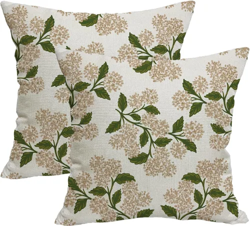 Miniatura 13 de AWJTNCQ Juego de 2 fundas de almohada florales de primavera de 18 x 18 pulgadas, fundas de almohada cuadradas decorativas de lino floral de verano