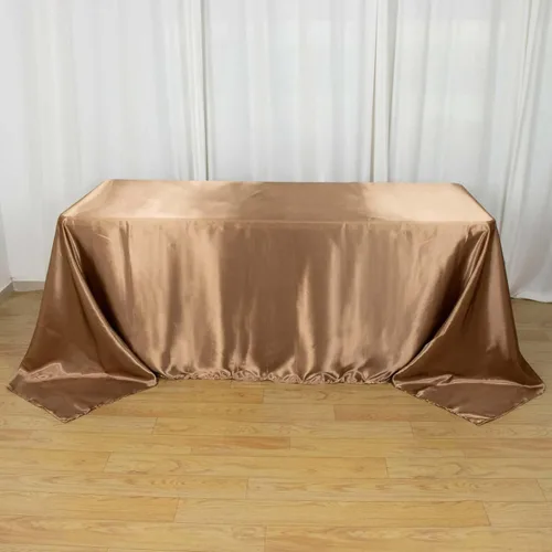 Miniatura 90 de Efavormart - Mantel rectangular de satén, 90 x 132 pulgadas, suave, oblongo, lavable, mantel decorativo de tela sedosa para bodas, fiestas, Plata