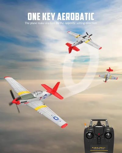 Miniatura 5 de VOLANTEXRC Avión RC, control remoto de 4 canales, avión de combate RTF con giroscopio de 6 ejes, 3 modos y acrobacias aéreas fáciles de volar, avión