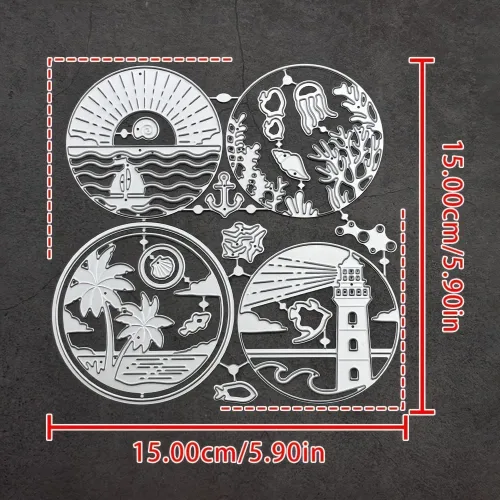 Miniatura 5 de Lapoo Troqueles de Corte de Metal con Marcos de Fondos 3D para Álbumes de Recortes, Nuevos Troqueles de Corte DIY para Hacer Tarjetas de Álbum