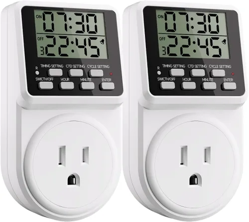 Miniatura 8 de Techbee Enchufe temporizador intermitente digital de ciclo de repetición infinita para toma de corriente, interruptor de alimentación programable